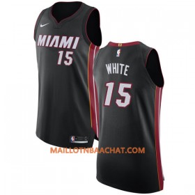 Maillot NBA Miami Heat Okaro White 15 Nike 2017-18 Noir Swingman - Homme